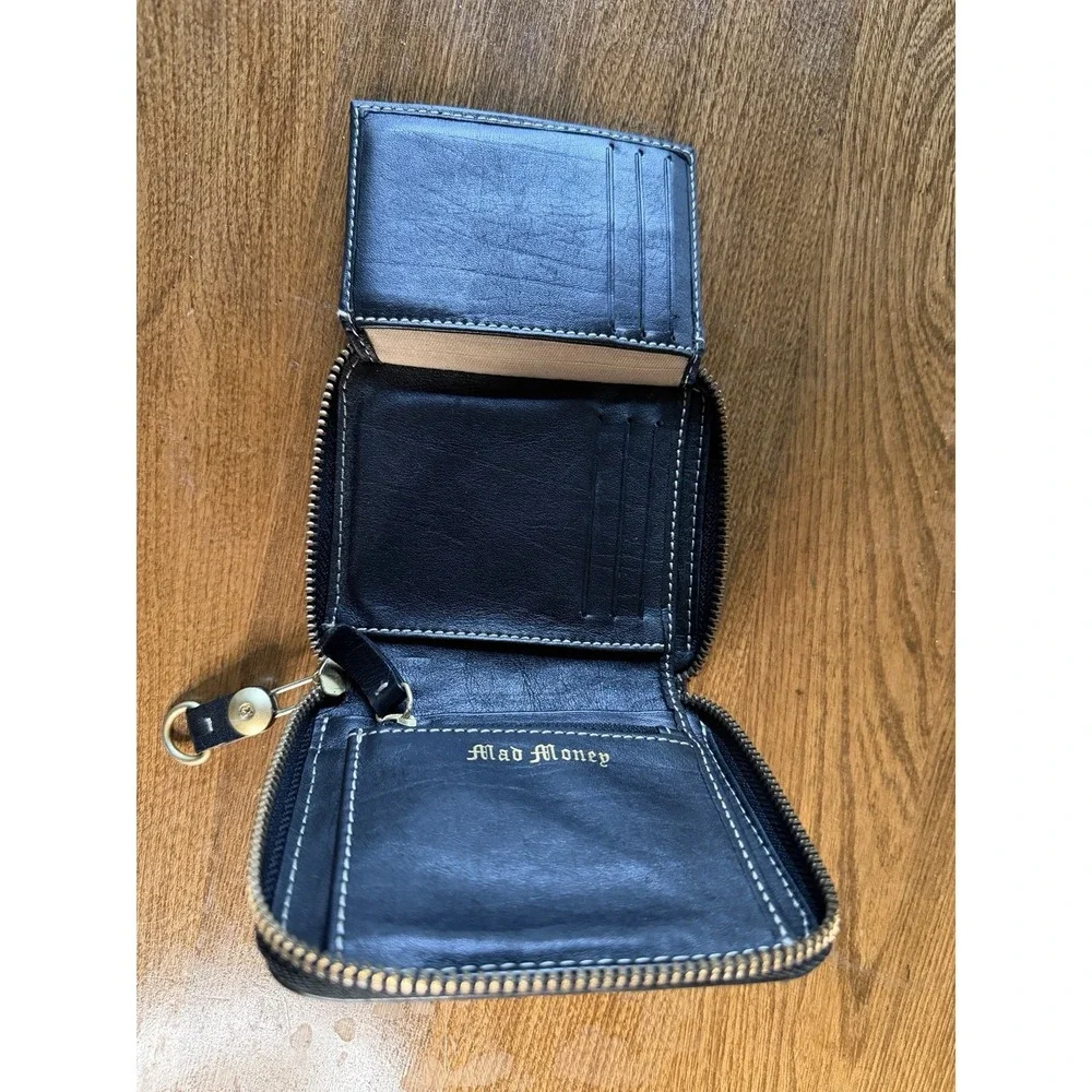 Vintage Y2K Juicy Couture Velour Scottie Dog Zip Wallet Mad Money Princess Black
